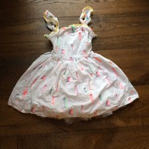 Cat and Jack white dress with colorful stripes